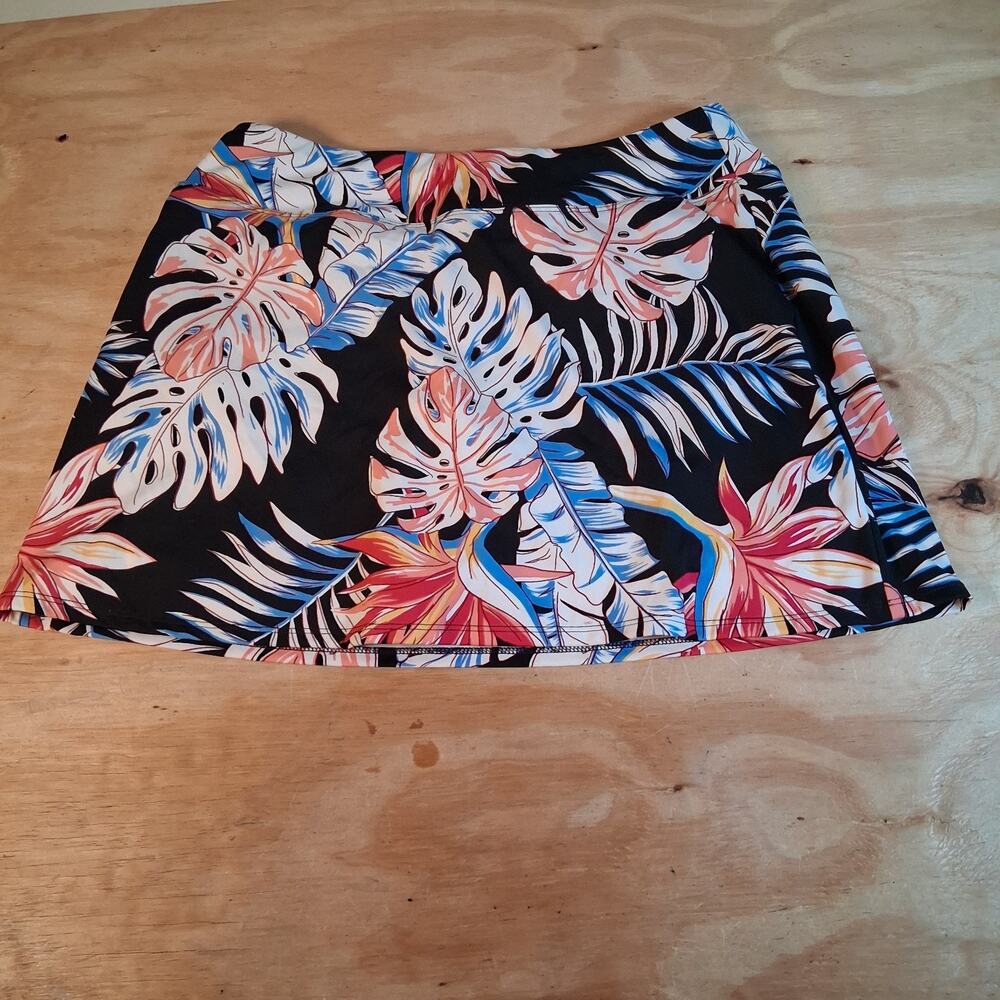 Tommy Bahama Golf Womens Skort Sz L Black Short Tropical Golf Skort Floral